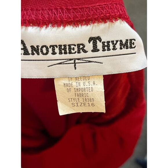 Vintage Another Thyme Romantic Red Ruffle Hem Midi Skirt Women's Size 16 - Picture 5 of 6